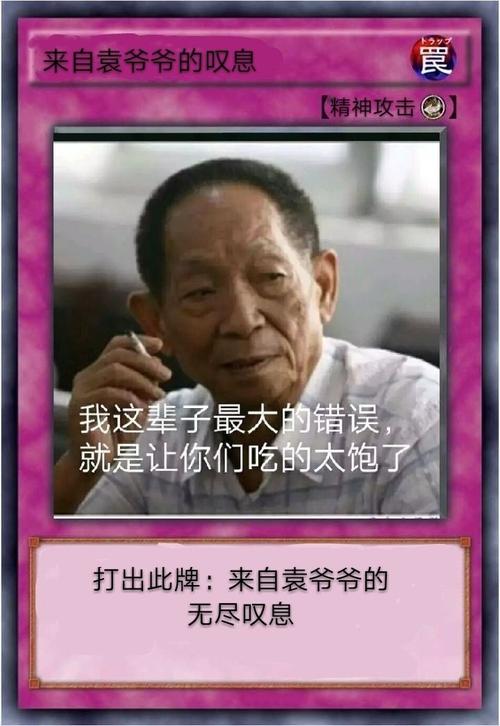 来自袁爷爷的叹息 【精神攻击 我这辈子最大的错误 就是让你们吃的太饱了 打出此牌：来自袁爷爷的 无尽叹息