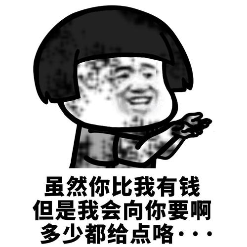 虽然你比我有钱 但是我会向你要啊 多少都给点咯···