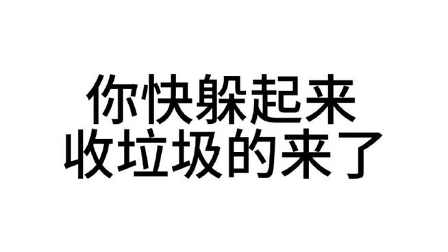 你快躲起来 收垃圾的来了