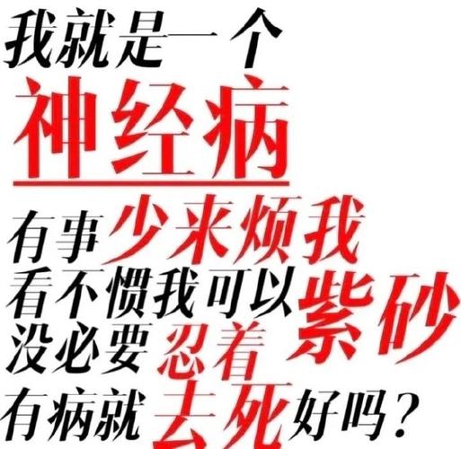 我就是一个 神经病 少来烦我 有事 看不惯我可以 紫砂 没必要忍着 去 死好吗？ 有病就