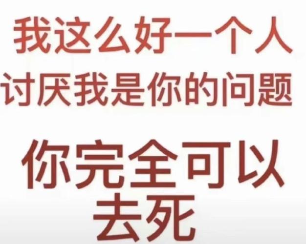 我这么好一个人 讨厌我是你的问题 你完全可以 去死