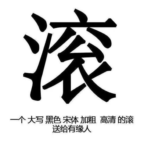 滚 一个大写黑色宋体加粗高清的滚 送给有缘人