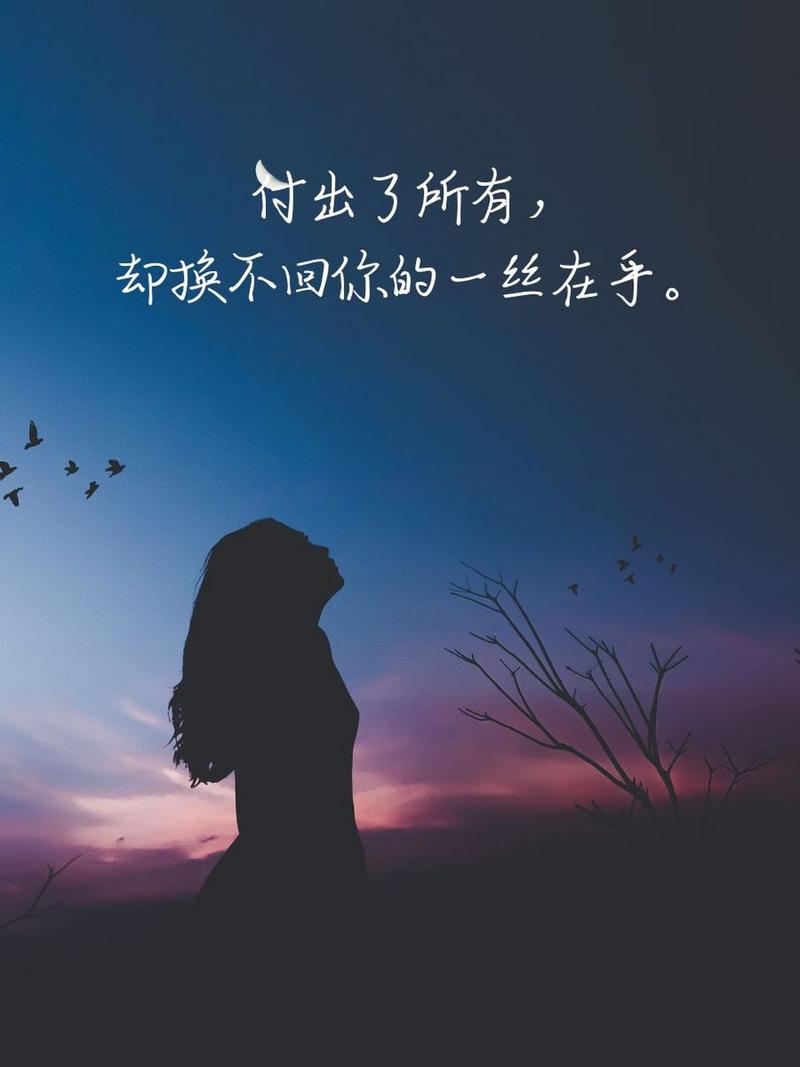 付出了所有， 却换不回你的一丝在手。