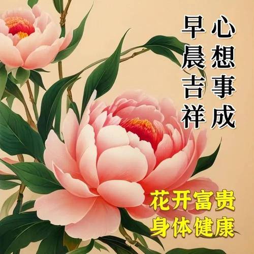 早晨吉祥 心想事成 花开富贵 身体健康