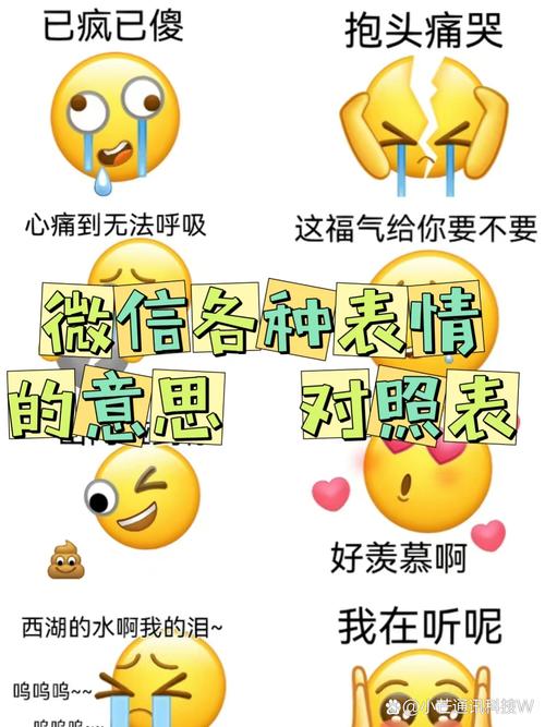 已疯已傻 抱头痛哭 心痛到无法呼吸 这福气给你要不要 微信各种表情 的意思 对照表 好羡慕啊 我在听呢 西湖的水啊我的泪~ 哆鸣鸣~