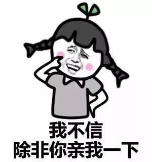 我不信 除非你亲我一下