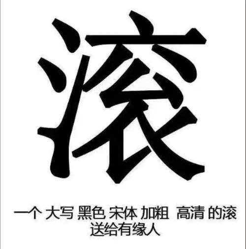 滚 一个大写黑色宋体加粗高清的滚 送给有缘人