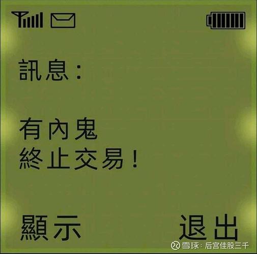訊息： 有内鬼 終止交易！ 题示 退出 雪球：后宫佳股三千