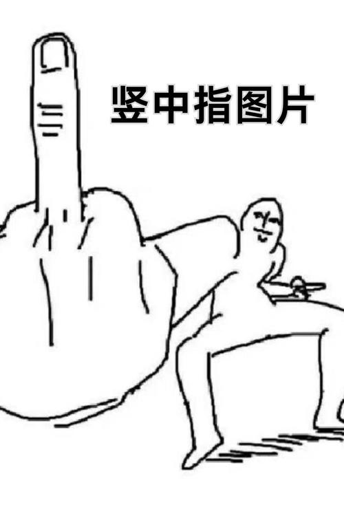竖中指图片