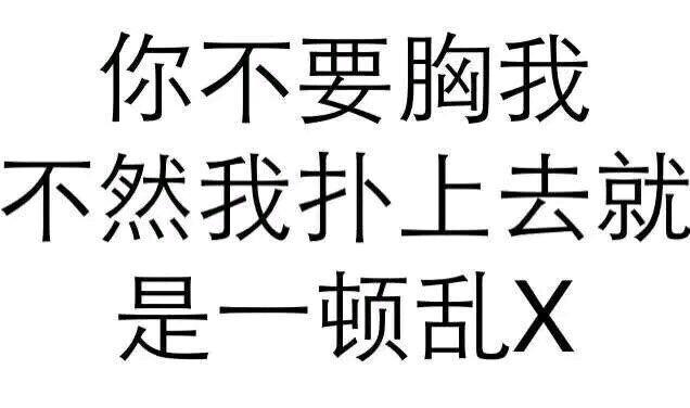 你不要胸我 不然我扑上去就 是一顿乱X