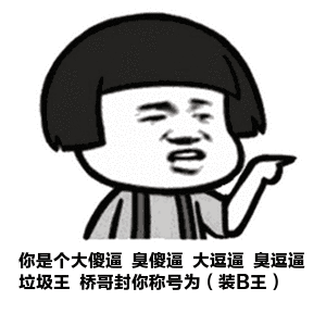 你是个大傻逼臭傻逼大逗逼臭逗逼 垃圾王桥哥封你称号为（装B王）