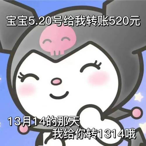 宝宝5.20号给我转账520元 13月14的那天 我给你转1314哦