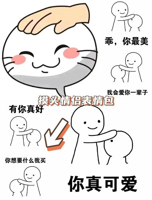 乖，你最美 我会爱你一辈子 摸头情侣表情包 有你真好 你想要什么我买 你真可爱